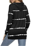Stripe Tie Dye Cowl Neck Hoodie