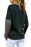 Color Block Round Collar Sweatshirt