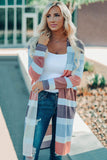 Multi Color Stripe Textured Open Cardigan