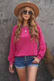 Plain Relaxed Fit Crew Neck Pullover Sweatshirt