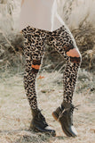 Floral Hollow Out Black Skinny Leggings