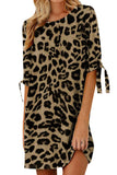 Khaki Leopard Shift Mini Dress