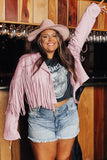 Fringe Plus Size Cropped Jacket