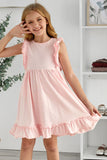 Ruffled Empire Waist Pleated Flowy Kid Dress