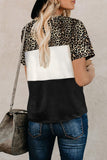 Color Block Leopard Tee