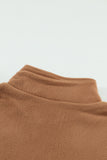 Turn-down Collar Long Sleeve Zipper Fleece Pullover Sweatshirt