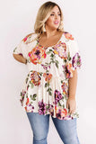 Plus Size Floral Babydoll Tunic Top