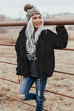 Zip Up Sherpa Coat with Pocket