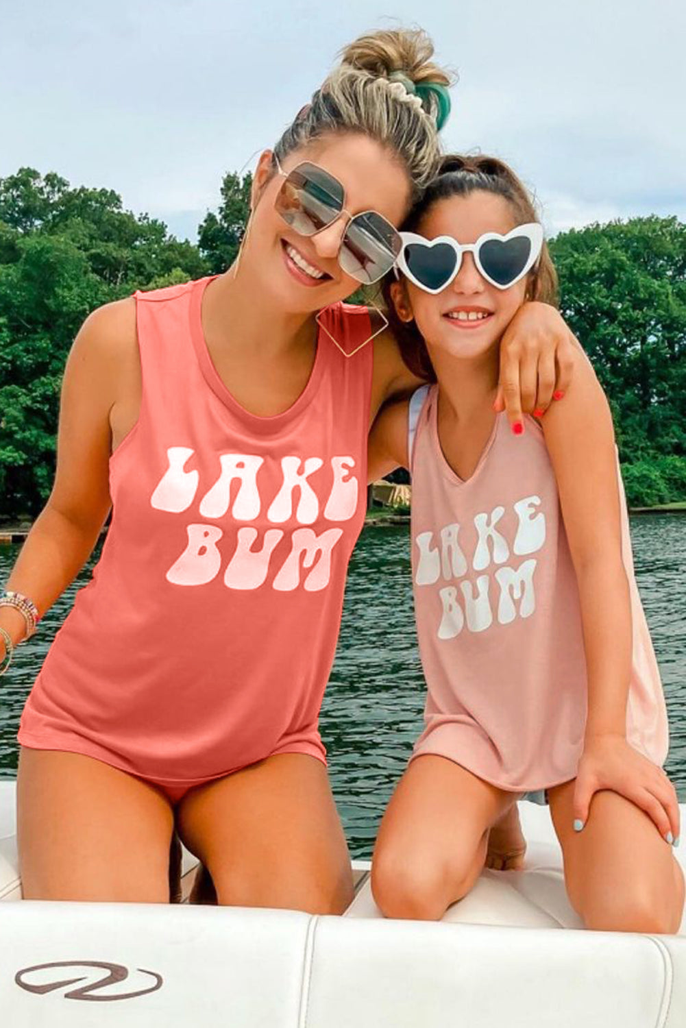 LAKE BUM Letters Print Family Matching Tank Top