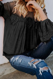 Fashion Lantern-Sleeve Lace Patchwork Top