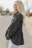 Leopard Corduroy Ruffled Shacket