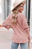 Pink Plush Button Down Pocketed Shirt Jacket