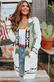 Open Front Aztec Pocket Cardigan