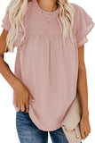 Tiered Sleeve Frilled Neck Dotted Top