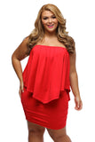 Plus Size Multiple Dressing Layered Dark Blue Mini Poncho Dress