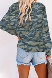 Olive Camo Print Zip Up Hooded Jacket