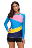 Colorblock Long Sleeve Rashguard Top