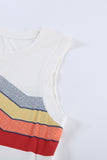 Crew Neck Colorblock Stripes Tank Top