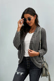 Chunky Knit Solid Cardigan with Pocket