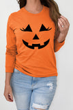 Orange Halloween Pumpkin Shade Long Sleeve Top
