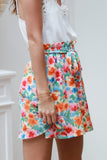 Floral Print Waist Tie Mini Skirt