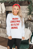 Merry Christmas Ya Filthy Animal Graphic Sweatshirt