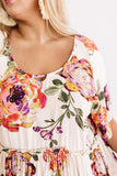 Plus Size Floral Babydoll Tunic Top