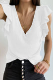 Khaki Cascading Ruffles Knit Tank Top