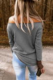 Off Shoulder Ribbed Long Sleeve Top