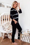 Stripes Long Sleeves and Joggers Lounge Set