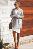 Shawl Neckline Long Sleeve Cardigan with Pocket
