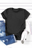 Solid Color Crew Neck Tee