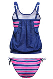 Layered-Style Floral Tankini with Triangular Briefs