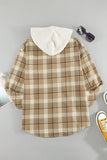 Plaid Shirt Hooded Coat