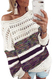 Loose Openwork Round Neck Sweater