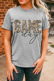 GAME DAY Leopard Print Short Sleeve Graphic Tee