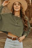 Drop Shoulder Cropped Sweatshirt