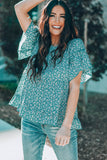 Floral Tiered Top with Ruffles