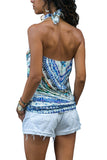 Boho Print Halter Tank Top