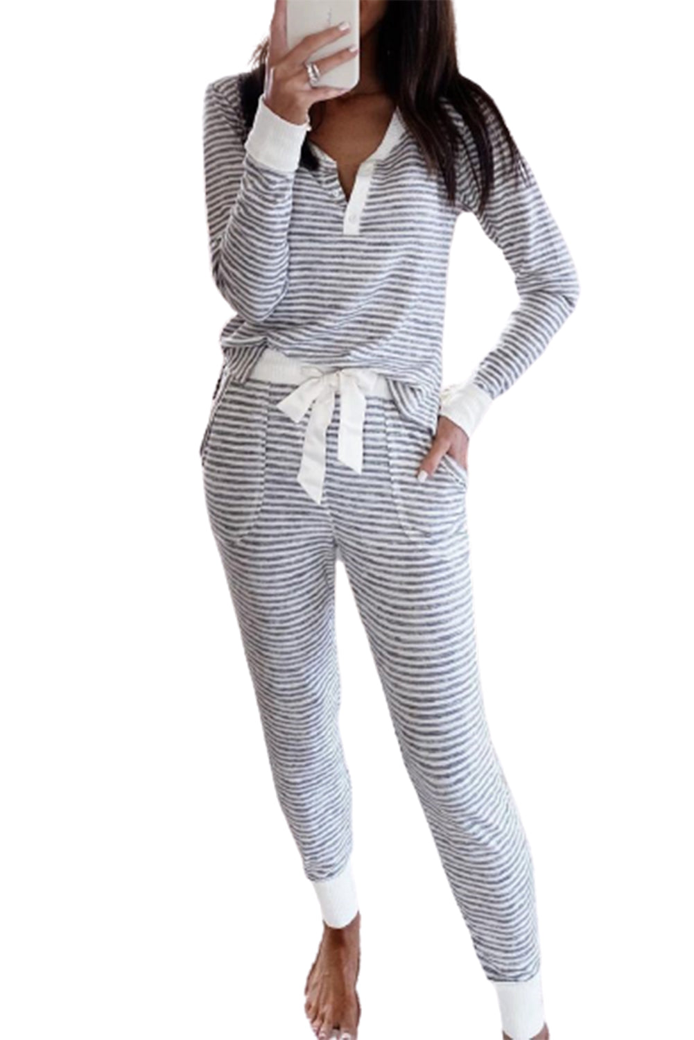 Striped Long Sleeves and Joggers Set