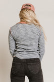 Plus Size Contrast Detail Henley Top