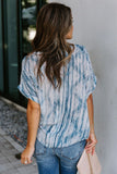 Printed Pocket Short Sleeve Blouse