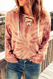 Tie Dye Lace Up Hoodie