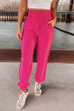 Rose Smocked Waist Casual Jogger Pants