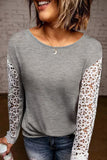 Lace Splicing Long Sleeve Top