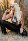 Sequins High Waist Flare Pants