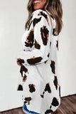 Long Sleeves Leopard Print Blouse