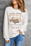 White PUMPKINS Leopard Truck Graphic Print Long Sleeve Top