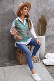 Tribal Print V Neck Knitted Sweater Vest