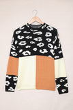Colorblock Mock Neck Sweater